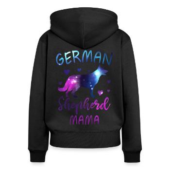 Berger Allemand Mama Dog Lovers - Sweat à capuche zippé Premium bio Femme - noir - Dos - Julia (174cm)