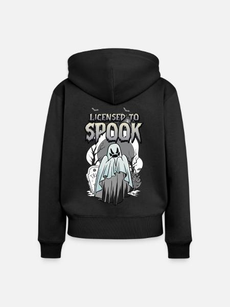 Licensed To Spook - Frauen Premium Bio Zip Hoodie - Schwarz