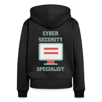 Cybersecurity - IT-Sicherheit Informatiker - Frauen Premium Bio Zip Hoodie - Schwarz - Hinten - Julia (174cm)