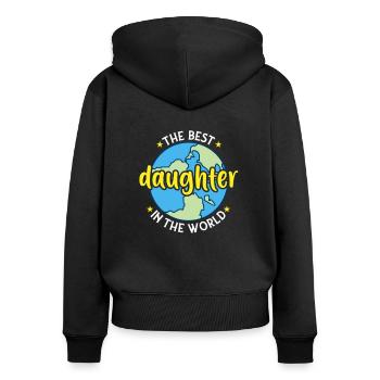 Die beste Tochter der Welt Mädchen Frau Muttertag - Frauen Premium Bio Zip Hoodie - Schwarz - Hinten - Julia (174cm)