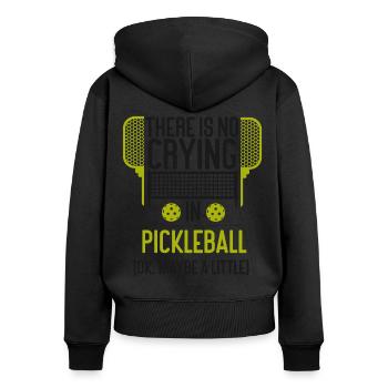 Pickleball Il n’y a pas de pleurs - Sweat à capuche zippé Premium bio Femme - noir - Dos - Julia (174cm)