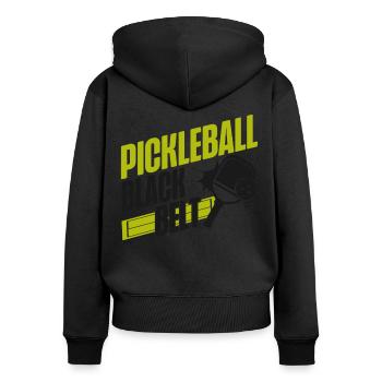 Pickleball Pickleball Black Belt - Sweat à capuche zippé Premium bio Femme - noir - Dos - Julia (174cm)