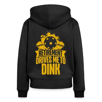 Pickleball Pun Retired Retirement - Women's Premium Organic Zip Hoodie - black - Back - Julia (174cm)