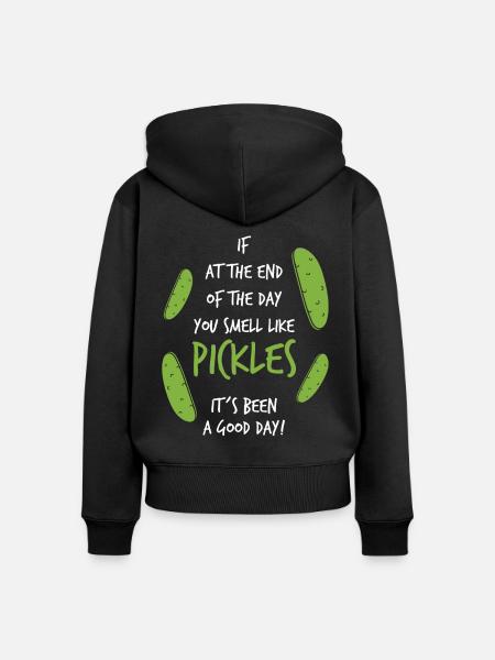 Pickles - Frauen Premium Bio Zip Hoodie - Schwarz
