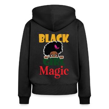 Black Magic Girl Black History Month Proud - Women's Premium Organic Zip Hoodie - black - Back - Julia (174cm)
