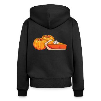 Kürbisgewürzkuchen Foodie Schlagsahne Dessert - Frauen Premium Bio Zip Hoodie - Schwarz - Hinten - Julia (174cm)