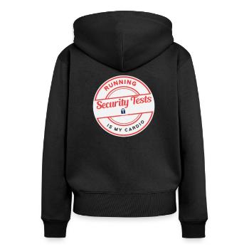 Cybersecurity - IT-Sicherheit Informatiker - Frauen Premium Bio Zip Hoodie - Schwarz - Hinten - Julia (174cm)