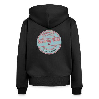 Cybersecurity - IT-Sicherheit Informatiker - Frauen Premium Bio Zip Hoodie - Schwarz - Hinten - Julia (174cm)