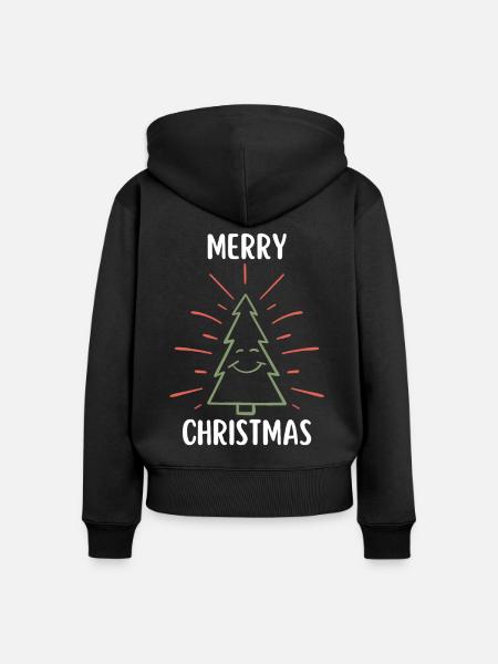 Merry Christmas Lustiges Weihnachtsshirt - Frauen Premium Bio Zip Hoodie - Schwarz