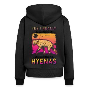 Oui, j’ai vraiment besoin de toutes ces hyènes - Sweat à capuche zippé Premium bio Femme - noir - Dos - Julia (174cm)