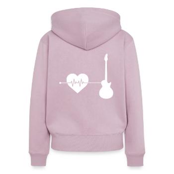 E Guitare Heartbeat - Sweat à capuche zippé Premium bio Femme - rose poudré - Dos - Julia (174cm)
