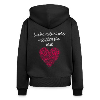 Labormedizinerin Laborantin Assistentin Medizin - Frauen Premium Bio Zip Hoodie - Schwarz - Hinten - Julia (174cm)