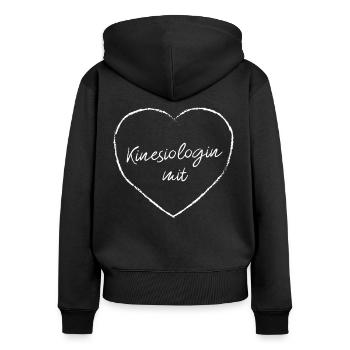 Kinesiologin mit Herz Chiropraktikerin Kinesiologe - Frauen Premium Bio Zip Hoodie - Schwarz - Hinten - Julia (174cm)