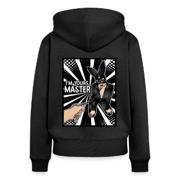 EROTIC GIRL SEXY SUBMISSION BONDAGE MASTER - Women's Premium Organic Zip Hoodie - black - Back - Julia (174cm)