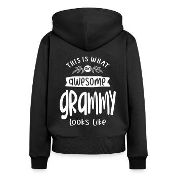 Das ist ein großartiger Grammy - Oma - Frauen Premium Bio Zip Hoodie - Schwarz - Hinten - Julia (174cm)