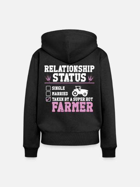 Farming Farmer Girl Girlfriend - Frauen Premium Bio Zip Hoodie - Schwarz