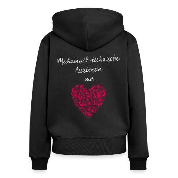 MTA mit Herz Laboratoriumsassistentin Labormedizin - Frauen Premium Bio Zip Hoodie - Schwarz - Hinten - Julia (174cm)