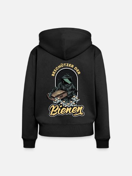 Beschützer der Bienen - Frauen Premium Bio Zip Hoodie - Schwarz