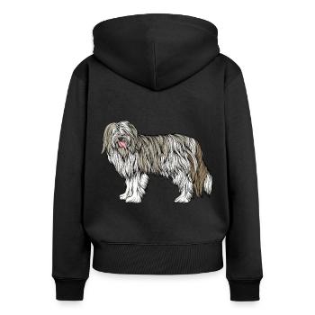 Chien - Sweat à capuche zippé Premium bio Femme - noir - Dos - Julia (174cm)