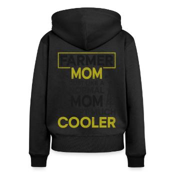 Farming Farmer Mom Mother Vintage - Frauen Premium Bio Zip Hoodie - Schwarz - Hinten - Julia (174cm)