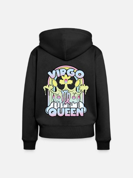 Jungfrau Queen - Frauen Premium Bio Zip Hoodie - Schwarz