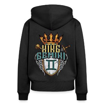 Zwillinge Sternzeichen - Frauen Premium Bio Zip Hoodie - Schwarz - Hinten - Julia (174cm)