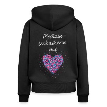 Medizintechnikerin mit Herz Medizin Arztpraxis - Frauen Premium Bio Zip Hoodie - Schwarz - Hinten - Julia (174cm)