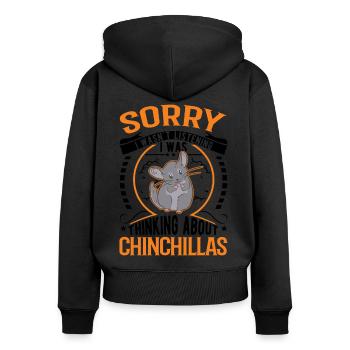 Chinchilla Gift Woolly Short-tailed Chinchilla - Women's Premium Organic Zip Hoodie - black - Back - Julia (174cm)