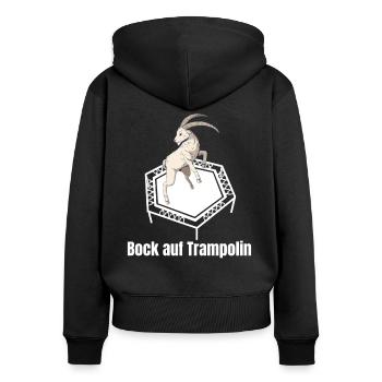 Bock Auf Trampolin - Fitness Workout Athlete Jump - Frauen Premium Bio Zip Hoodie - Schwarz - Hinten - Julia (174cm)