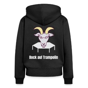 Bock Auf Trampolin - Fitness Workout Athlete Jump - Frauen Premium Bio Zip Hoodie - Schwarz - Hinten - Julia (174cm)