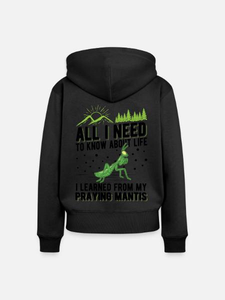 Gottesanbeterin Mantis Fangschrecke - Frauen Premium Bio Zip Hoodie -