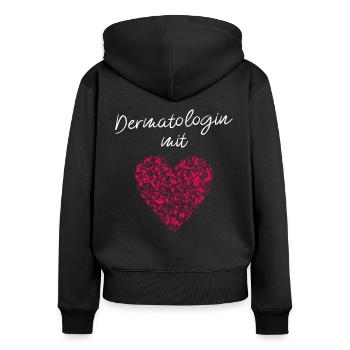 Dermatologist with heart dermatologist Specialist practice - Women's Premium Organic Zip Hoodie - black - Back - Julia (174cm)