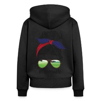 Farming Farmer Girl Wife Sun - Frauen Premium Bio Zip Hoodie - Schwarz - Hinten - Julia (174cm)