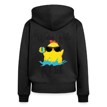 Water Polo Chicken Girl Water Polo - Frauen Premium Bio Zip Hoodie - Schwarz - Hinten - Julia (174cm)