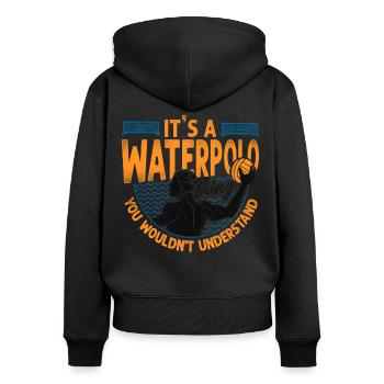 Water Polo Vintage It's A Water - Women's Premium Organic Zip Hoodie - black - Back - Julia (174cm)