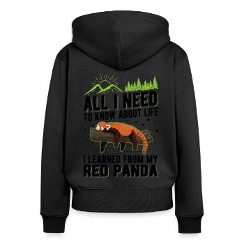 Red Panda Gift Cat Bear Red Panda - Women's Premium Organic Zip Hoodie - black - Back - Julia (174cm)