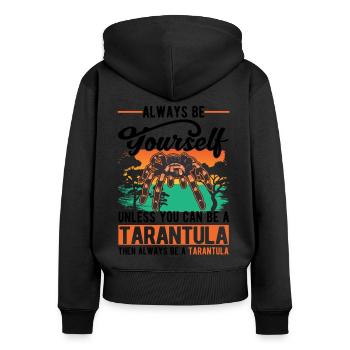 Tarantel Geschenk Tarantula - Frauen Premium Bio Zip Hoodie - Schwarz - Hinten - Julia (174cm)