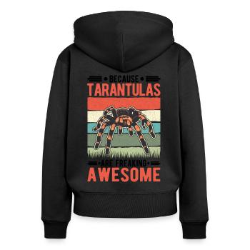 Because Tarantulas are freaking awesome Tarantel - Frauen Premium Bio Zip Hoodie - Schwarz - Hinten - Julia (174cm)