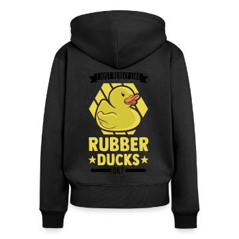 J’aime vraiment Rubber Ducks Rubber Duck - Sweat à capuche zippé Premium bio Femme - noir - Dos - Julia (174cm)
