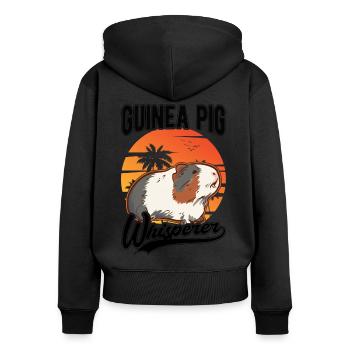 Guinea pig whisperer - Women's Premium Organic Zip Hoodie - black - Back - Julia (174cm)