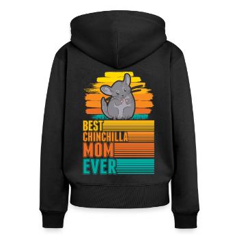 Best Chinchilla Mom Ever Chinchilla Mama - Frauen Premium Bio Zip Hoodie - Schwarz - Hinten - Julia (174cm)