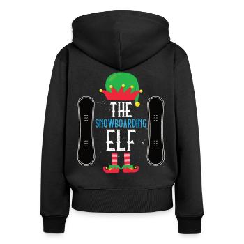 Snowboarder The Snowboarding Elf Sports d’hiver - Sweat à capuche zippé Premium bio Femme - noir - Dos - Julia (174cm)