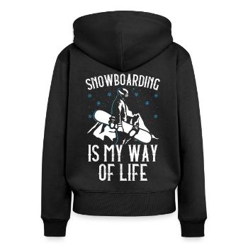 Snowboarding Is My Way Of Life Snowboarder - Women's Premium Organic Zip Hoodie - black - Back - Julia (174cm)