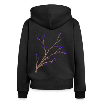 Branch Of Mistles With Purple Berrys For Christmas - Frauen Premium Bio Zip Hoodie - Schwarz - Hinten - Julia (174cm)
