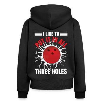 Funny Bowling Men - Women's Premium Organic Zip Hoodie - black - Back - Julia (174cm)
