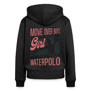 Water Polo Girl Vintage Move Over - Women's Premium Organic Zip Hoodie - black - Back - Julia (174cm)