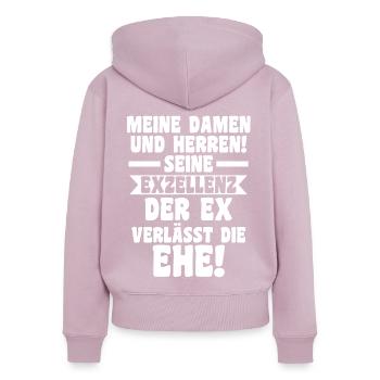 Geschieden Scheidung Scheidungsparty - Frauen Premium Bio Zip Hoodie - Altrosa - Hinten - Julia (174cm)