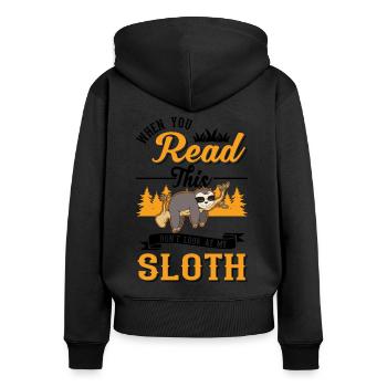 Sloth Gift Sloth - Women's Premium Organic Zip Hoodie - black - Back - Julia (174cm)