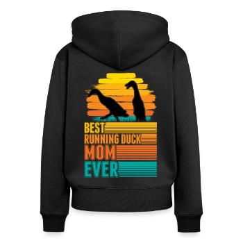 Meilleure maman de canard de course Laufente Mama - Sweat à capuche zippé Premium bio Femme - noir - Dos - Julia (174cm)