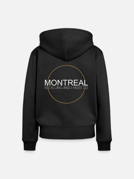 Montreal Spruch - Frauen Premium Bio Zip Hoodie - Schwarz